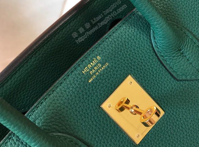 Hermes女包 愛馬仕Birkin Hermes鉑金包 togo小牛皮 孔雀綠 金銀扣 Hermes手提女包  am1830